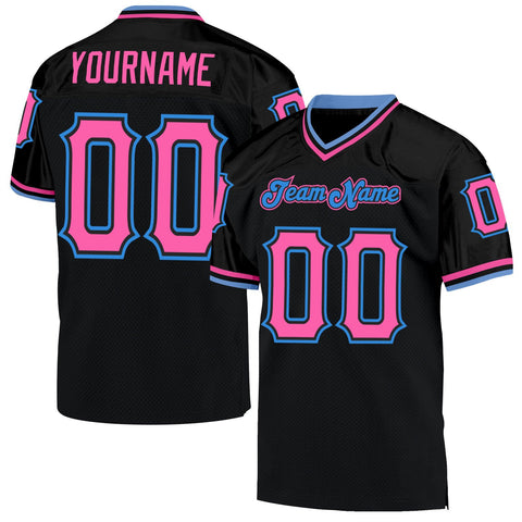 Black Black-Powder Blue CUSTOM Baseball Jersey 