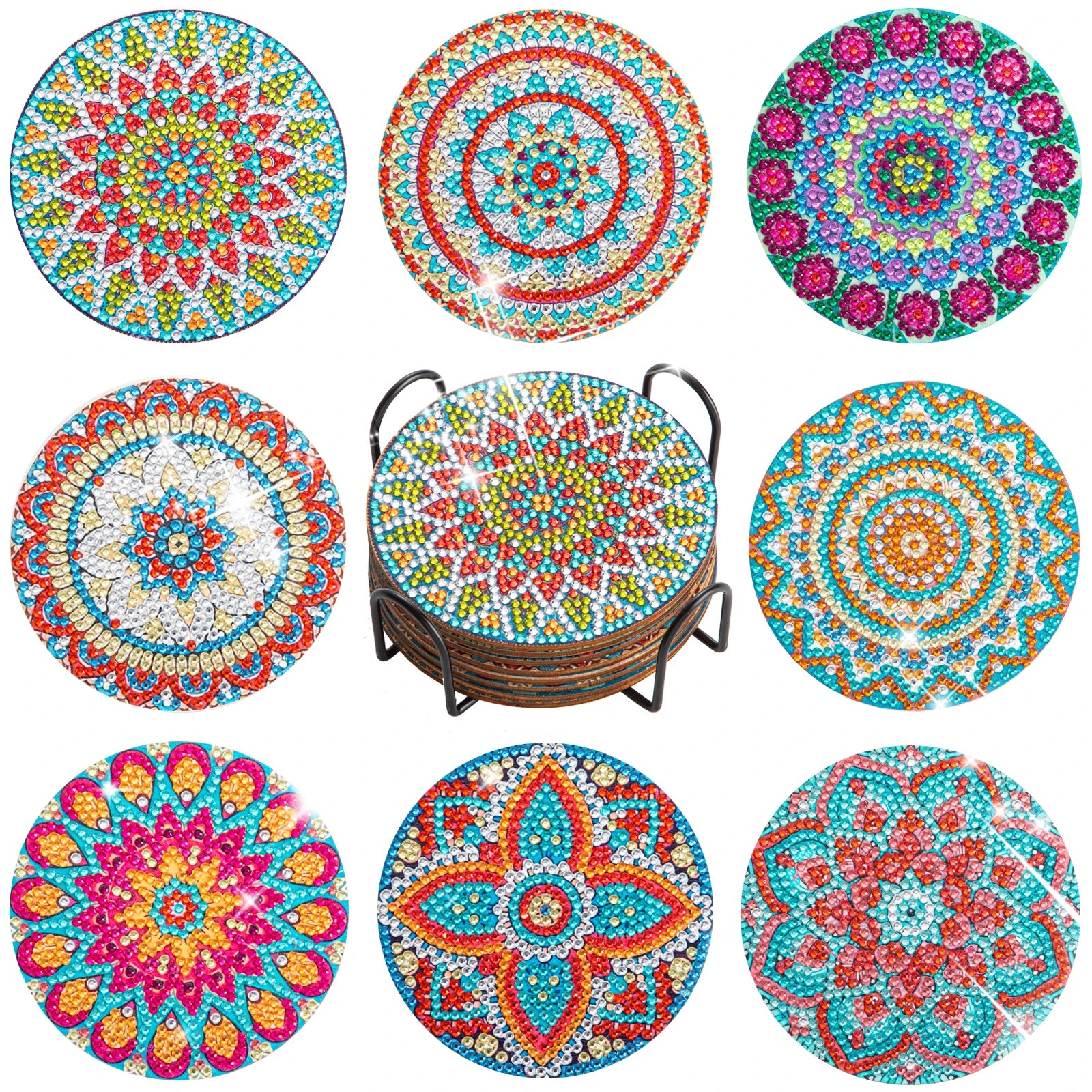 rhinestone drink coasters