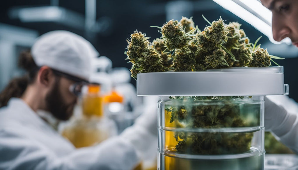 A cannabis concentrate being tested in a laboratory setting.