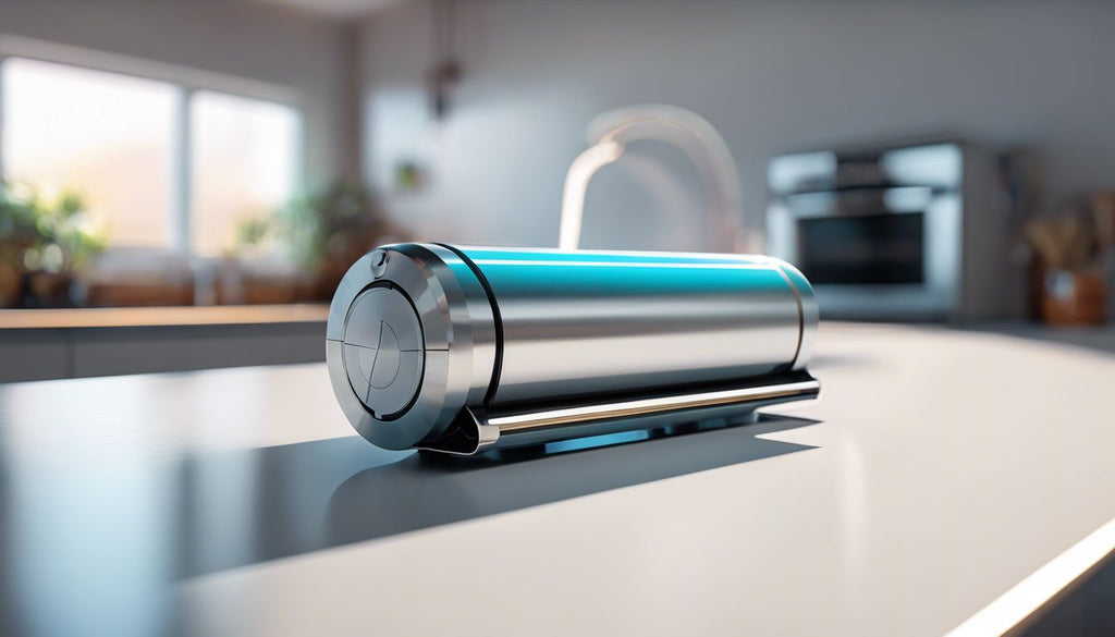 An electric joint roller sitting on a modern kitchen table.