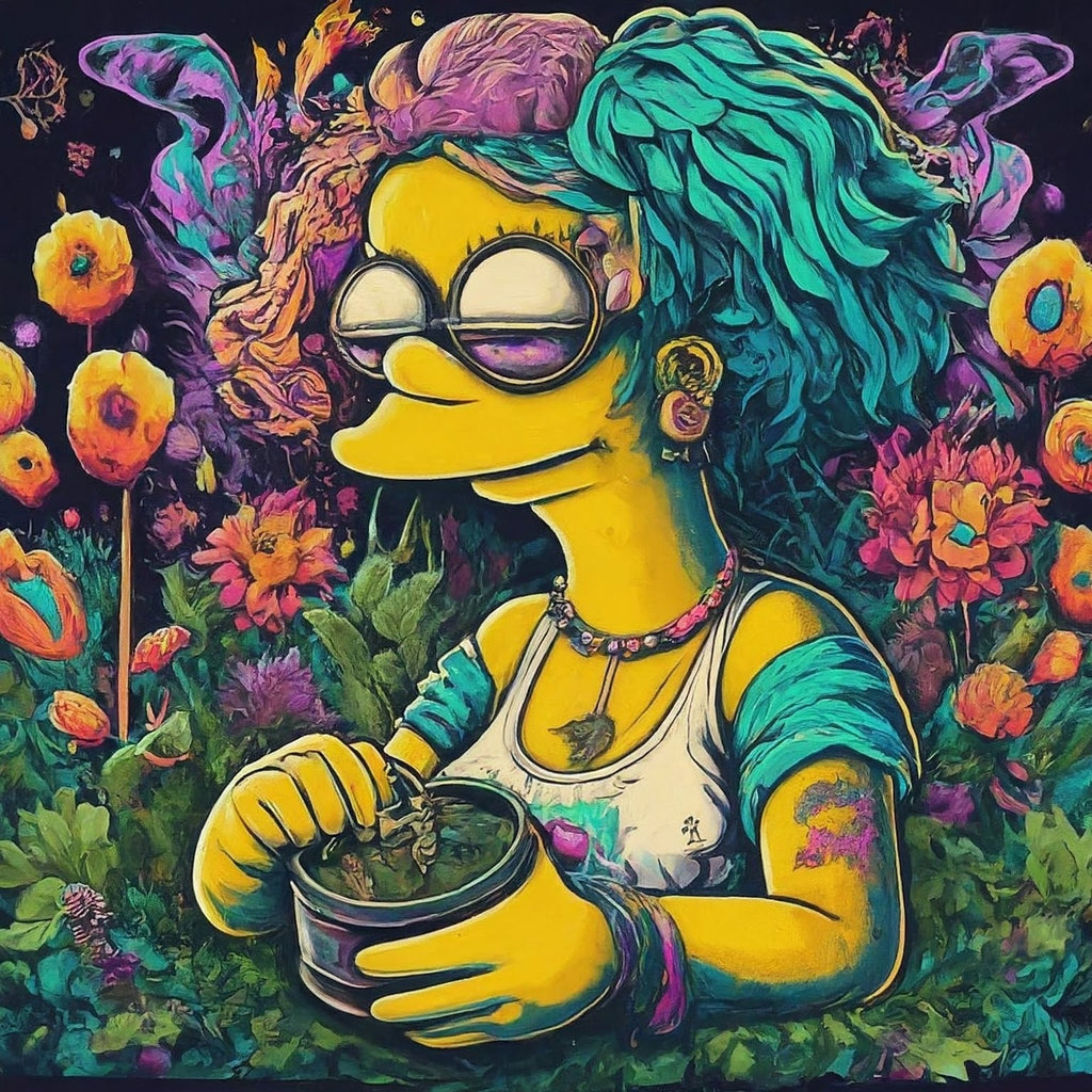 Girl with herbal grinder