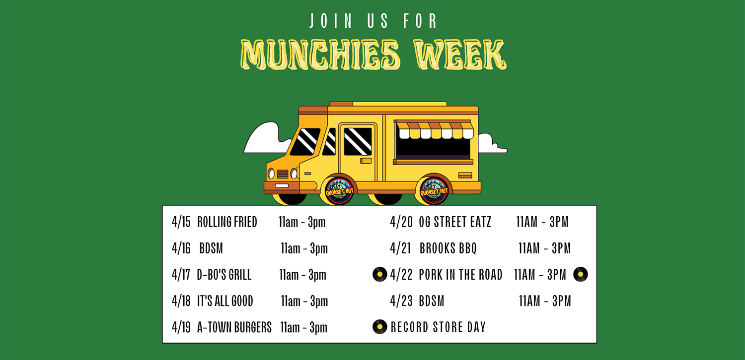 Quonset Hut Munchies Week schedule graphic