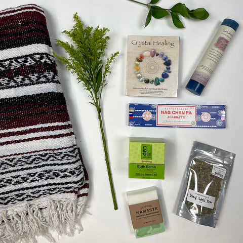 Flat Lay of Wellness Gifts