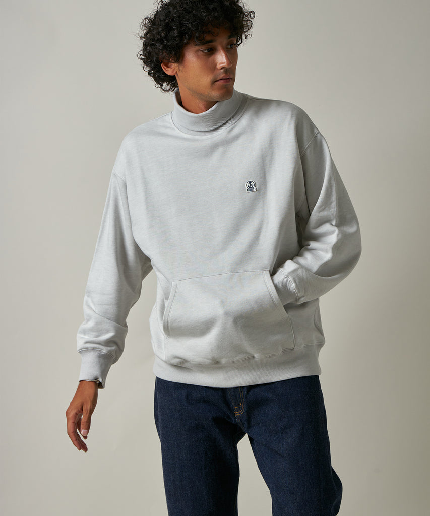 MOSS STITCH CREW CARDIGAN (Gray-Mix)｜鹿の子クルーネック