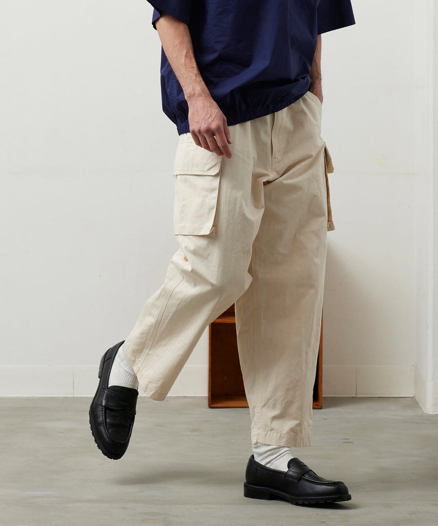 MILITARY FLANNEL 2TUCK TROUSERS (Black)｜2タックトラウザーズ