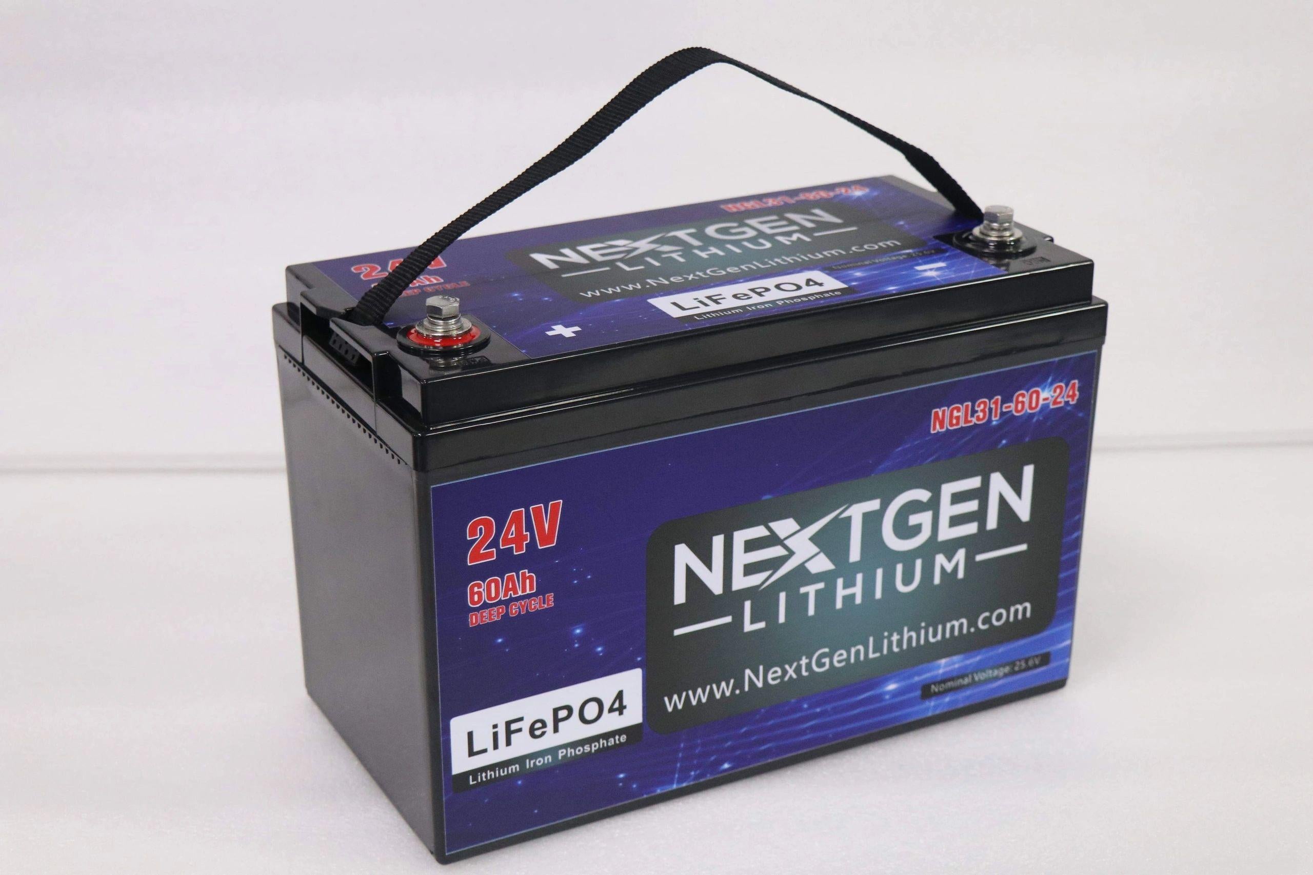 Next Gen Lithium 24v 60ah Trolling Motor Battery Kit Including Stealth Onboard Charging System