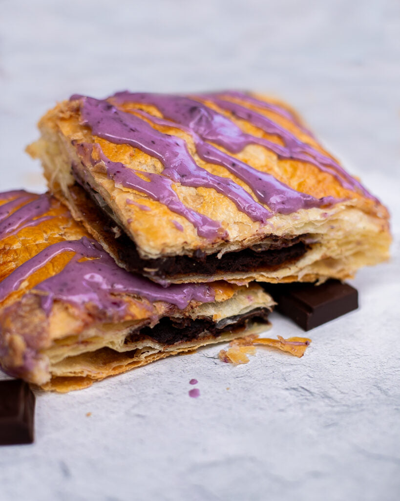 Giant Chocolate Blueberry Poptart featuring Endangered Species Chocolate 88% Dark Chocolate