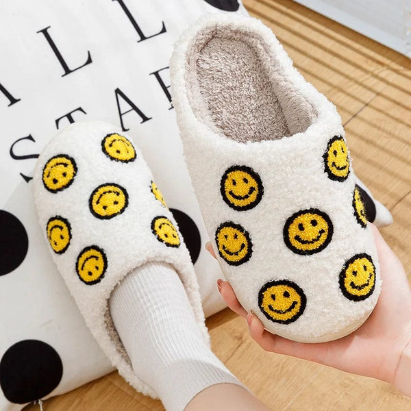 Fuzzy Smile Slippers