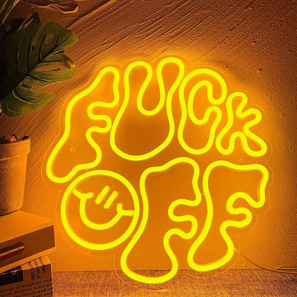 Smiley Fuck Off Neon LED Sign