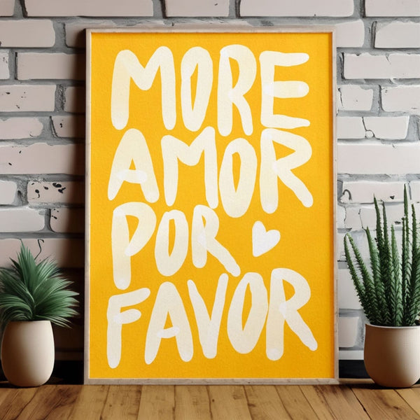 More Amor Por Favor Yellow Print