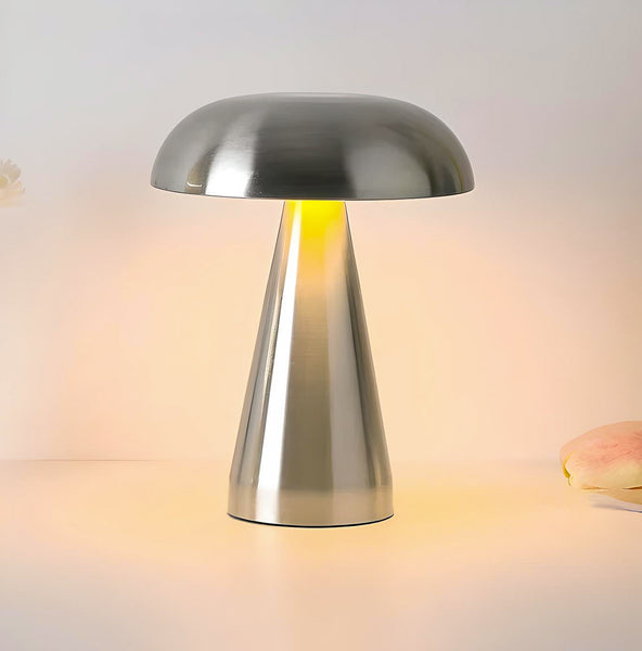 Metal LED Sleek Abstract Lamp Silver