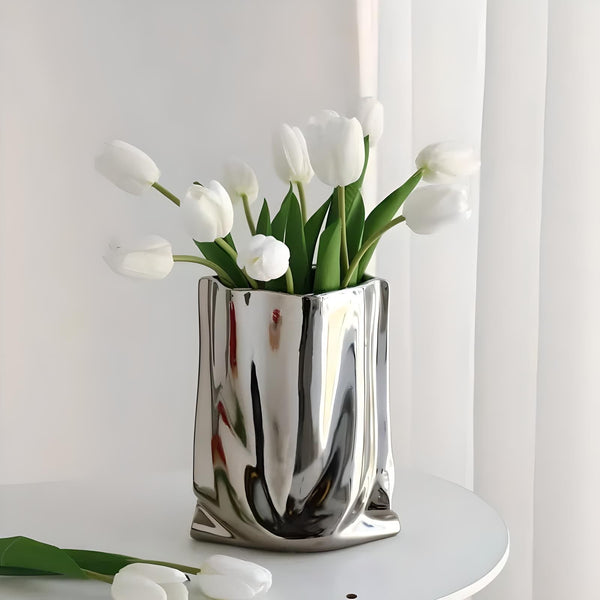 Abstract Chrome Vase