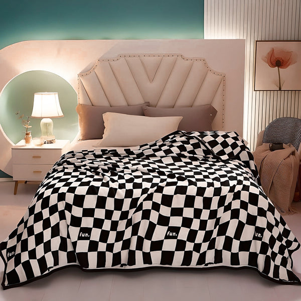 Retro Checkerboard Blankets Cozy Retro