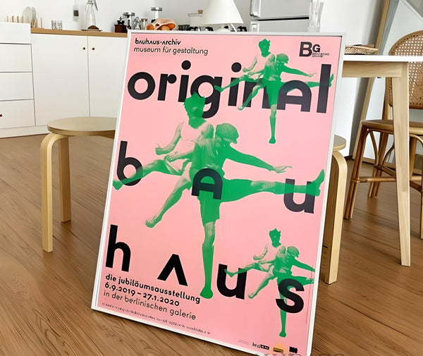Bauhaus Pink Art Print Abstract