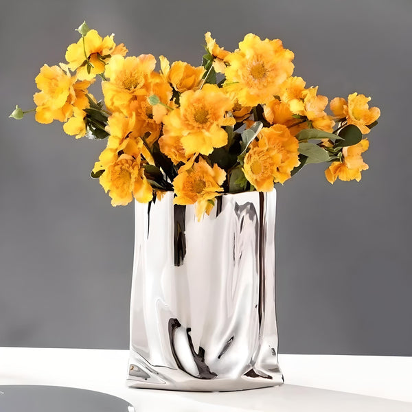 Abstract Metal Melting Flower Vase