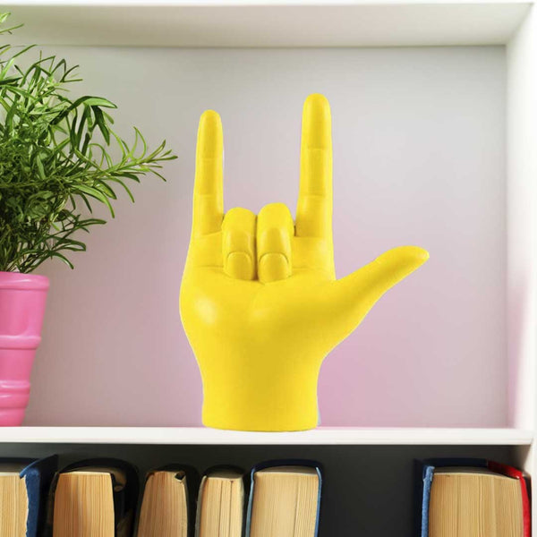 Hand Sign Ornament Yellow Peace