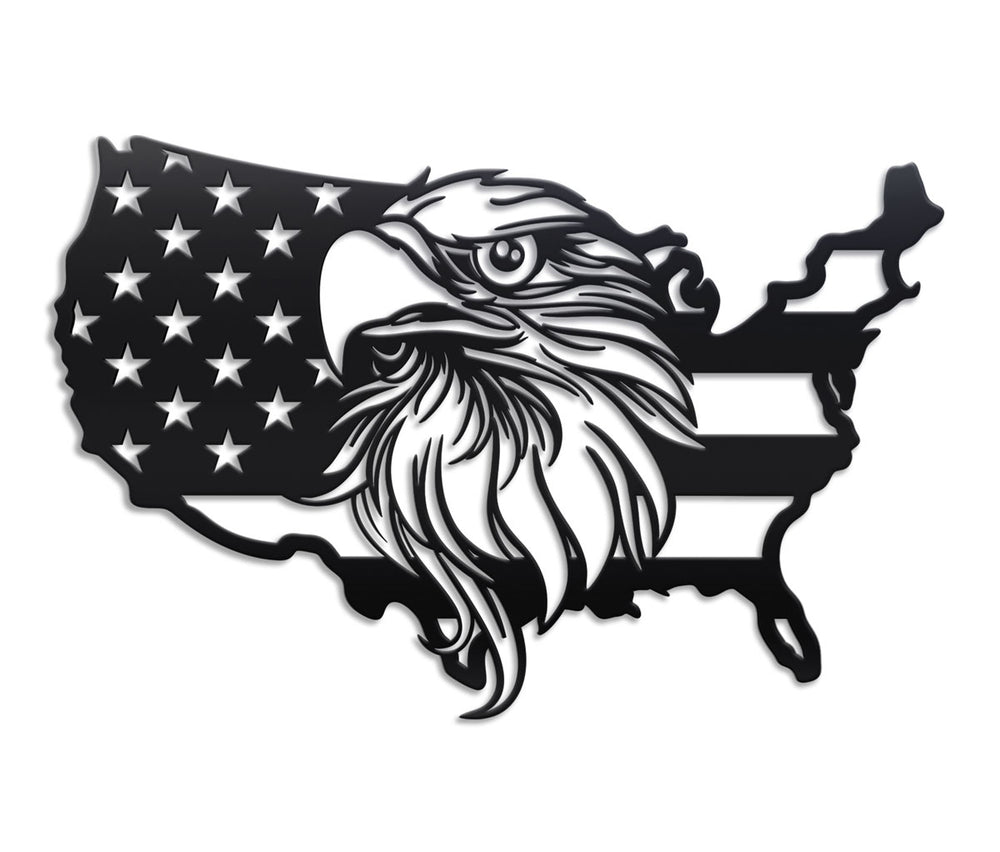 USA American Flag Eagle Metal Sign 21 x 12 FLY044 - California Car Cover  Co.