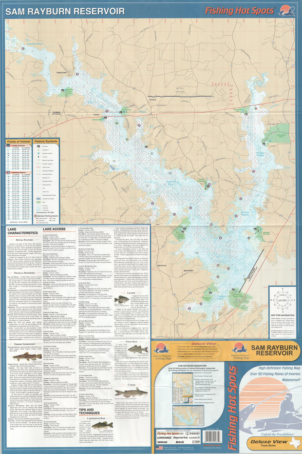 Sam Rayburn Topo Map Sam Rayburn Reservoir Fishing Map – Texas Map Store