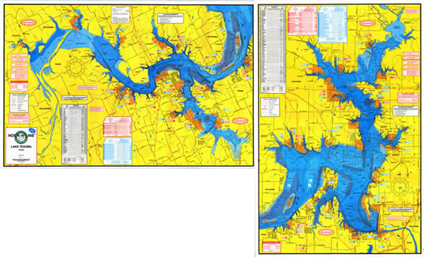 Lake Texoma Fishing Map – Texas Map Store