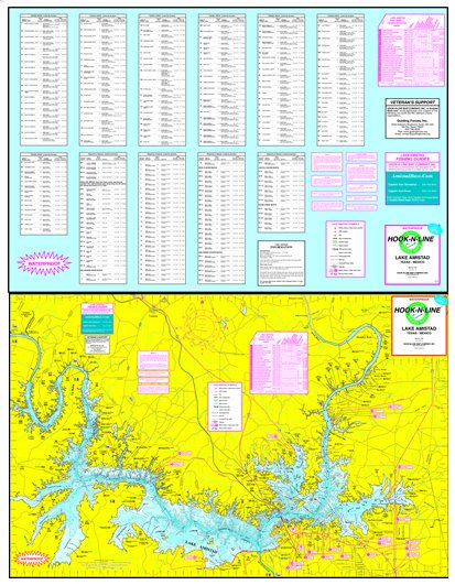 Amistad Reservoir fishing map – Tagged Fishing Maps. Fishing Maps: Amistad  Reservoir– Texas Map Store