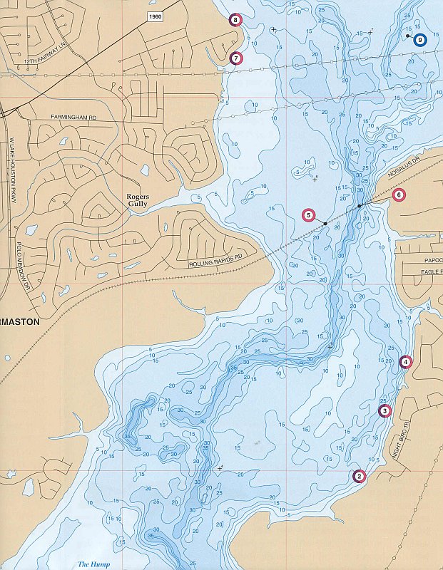 Lake Houston fishing map – Texas Map Store