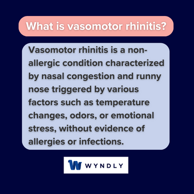 What is vasomotor rhinitis and definition of vasomotor rhinitis