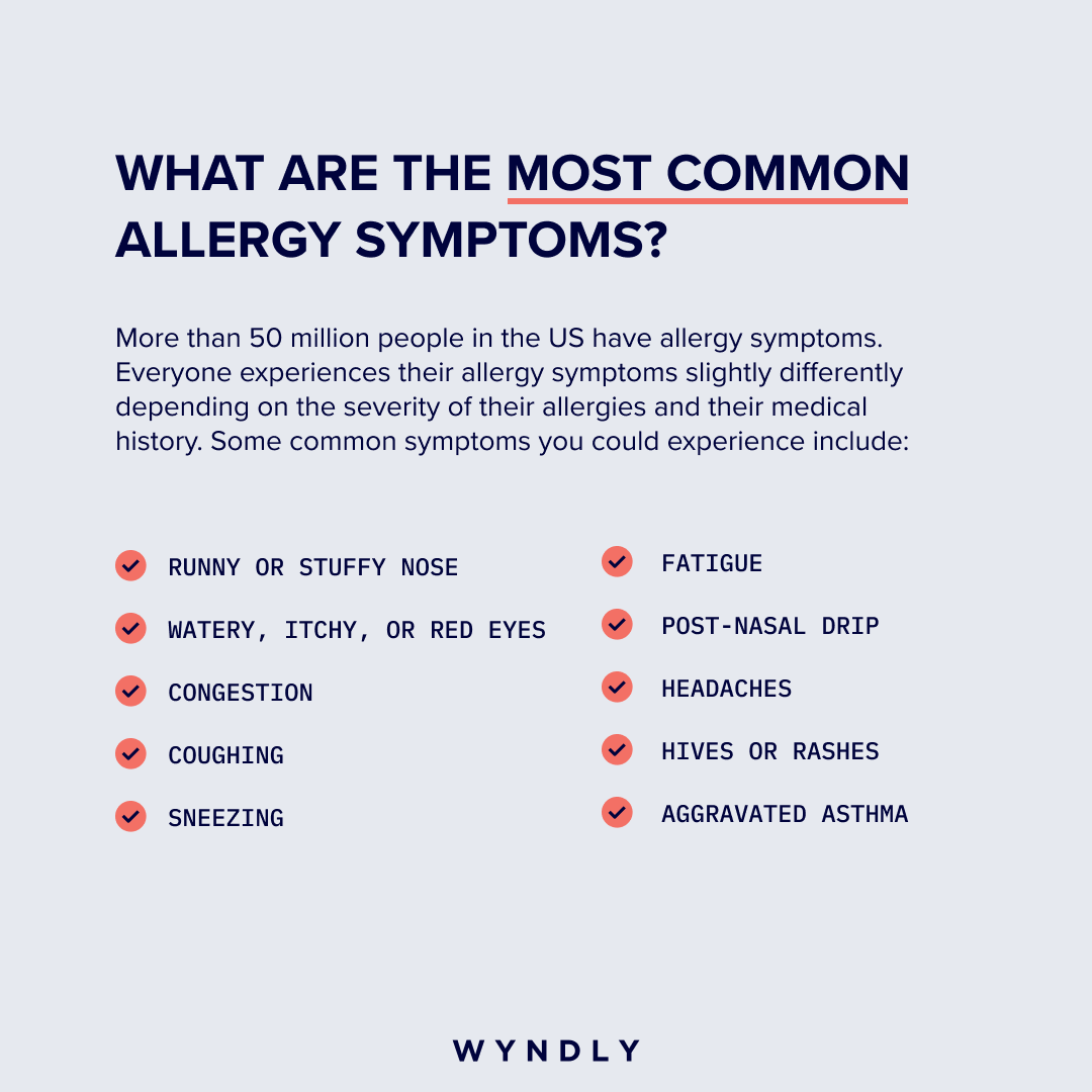 Common Allergy Symptoms Graphic