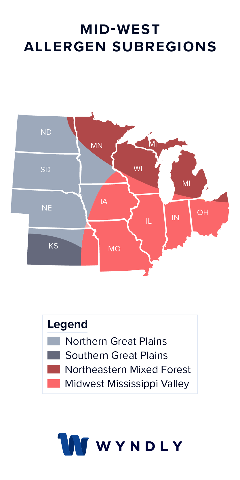 Mid-West Allergen Zone Map, Wisconsin Pollen Hotspots