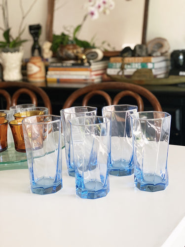 Arcoroc Canterbury Crocus Vintage Clear Glass Cups Mugs Set of 4