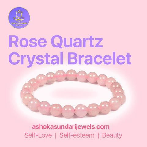 Rose quartz - crystal beaded bracelet for love - healing crystals and stones