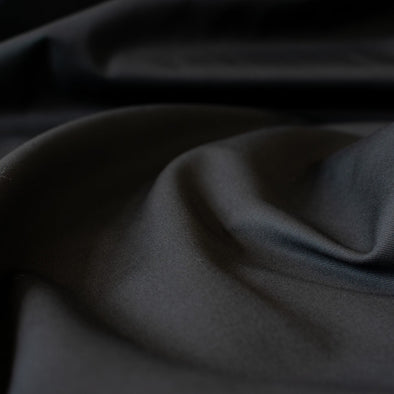 Designer Suiting - Ink Black Cotton/Silk Blend - 'So Audrey' – Fancy Frocks  Fabrics