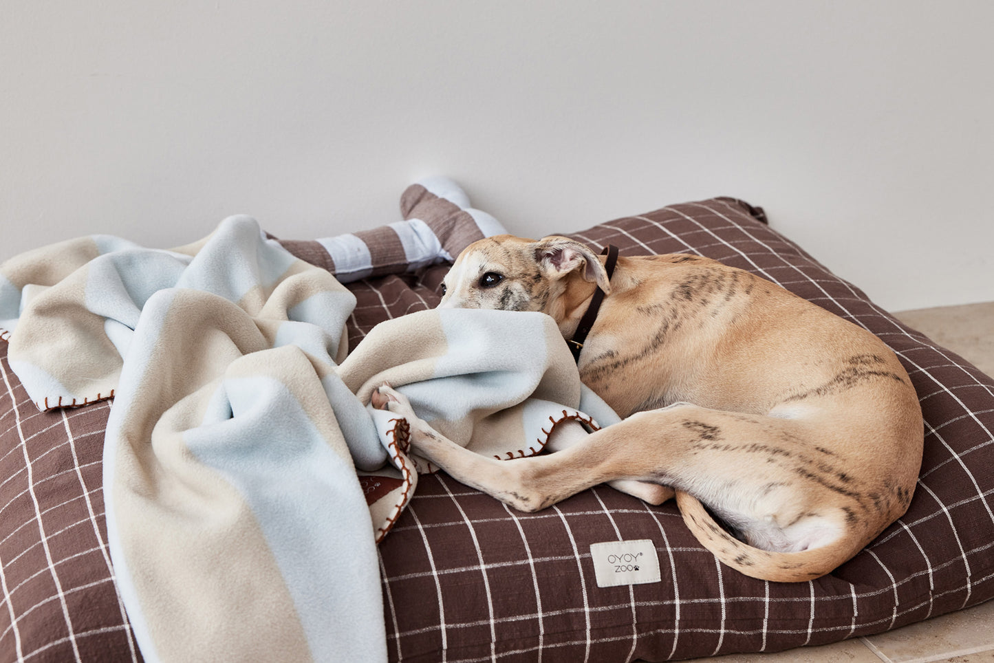 Indlæs billede i Gallery viewer, OYOY ZOO Kaya Dog Blanket - Large Sleep 610 Ice Blue
