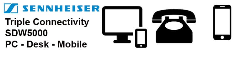 Sennheiser / EPOS SDW 515 & SDW 516 connects to PC, desk phones and mobile smart phones