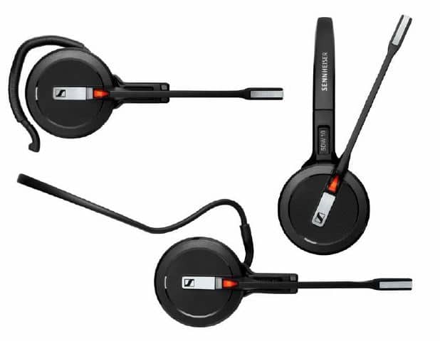 sennhesier SDW 5000 range wireless headset has 3 wearer positions