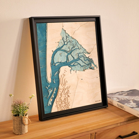 Arcachon map with black frame