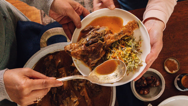 Baghali pollo (Persian dill rice) with lamb shanks