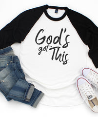&quot;God's Got This&quot; - Inspirational Unisex 3/4-Sleeve Raglan Shirt - Joy & Country