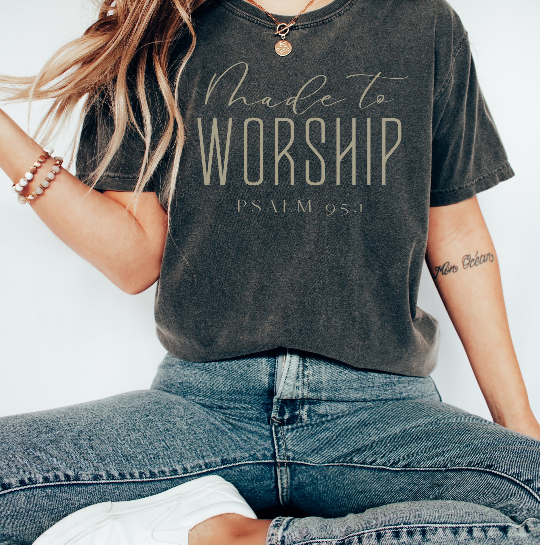 Made to Worship - Vintage - Premium Unisex Heavyweight Crew-Neck Tee ...