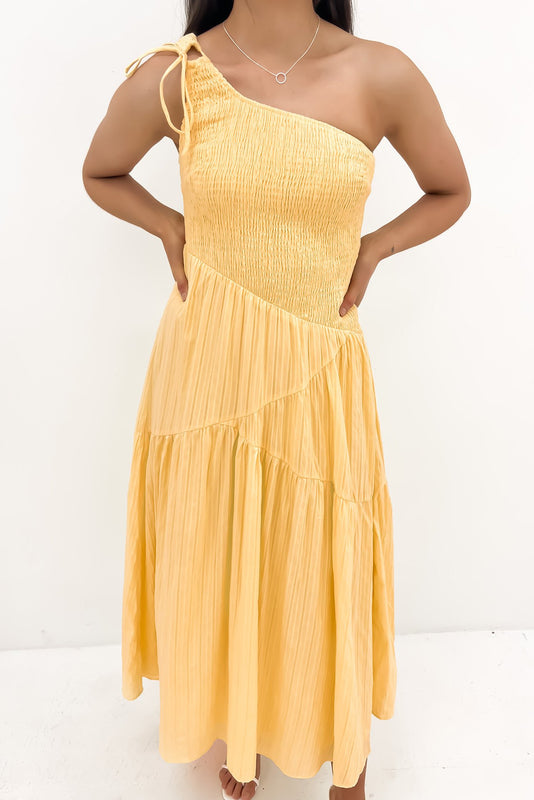 Seema Midi Dress Yellow - Jean Jail