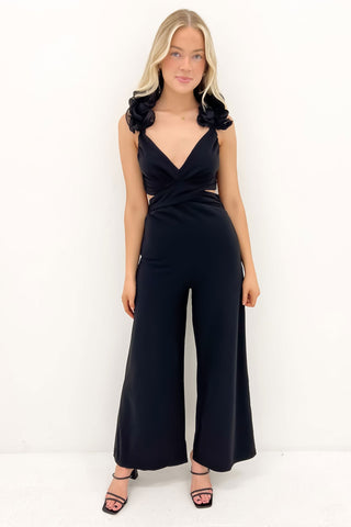 WAL G. HALLIA ASYMMETRIC SLINKY - Jumpsuit - denim blue/dark blue 