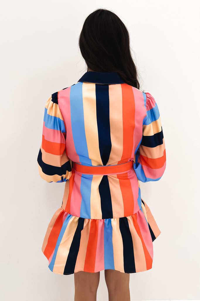 Grayce Mini Dress Licorice Stripe - Jean Jail