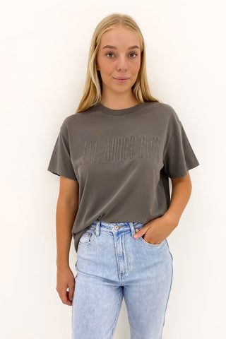 Fastlane Embroidered Tee Granite Green - Jean Jail