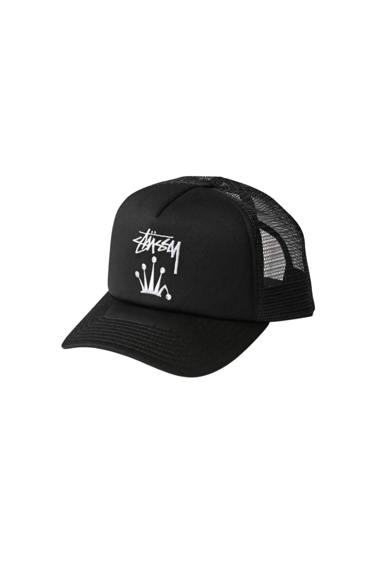 stussy crown trucker cap 黒