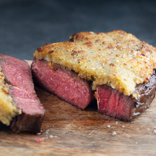 Entrecote with blue cheese crust
