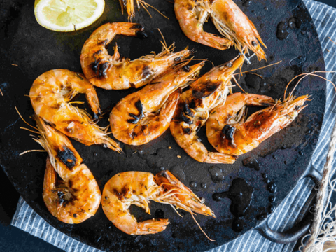 Grilled prawns