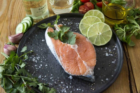 salmon and lime