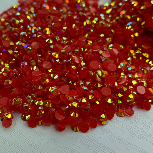 Transparent Red Ab Resin Mixed Shape Flatback Rhinestones 450Pcs