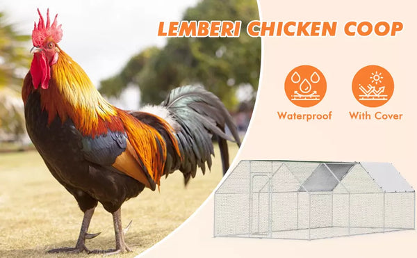 LEMBERI Large Metal Chicken Runs for Yard