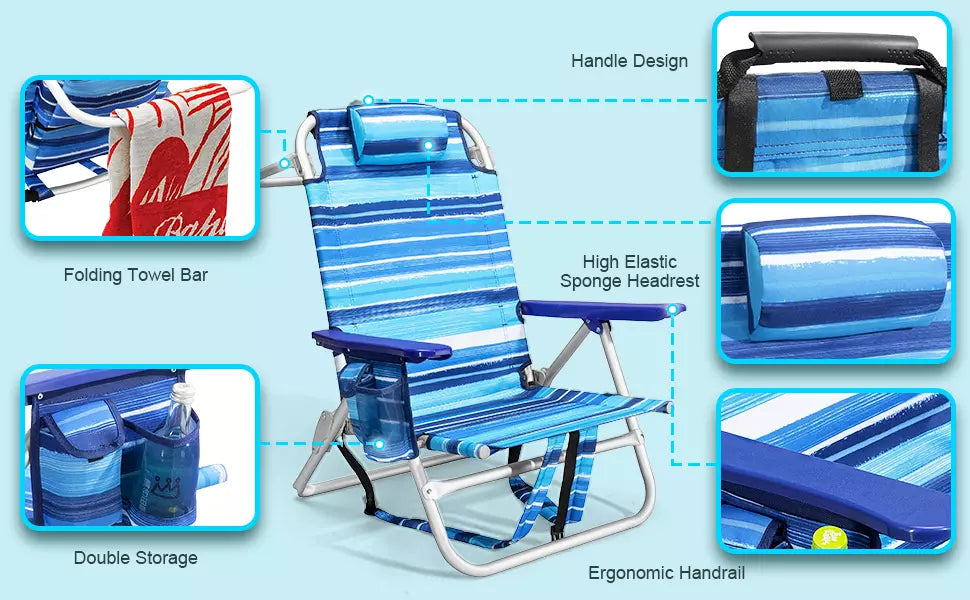 VITESSE Backpack Beach Chairs for Adults