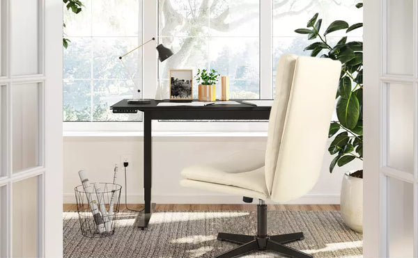 PUKAMI Armless Office Desk Chair No Wheels